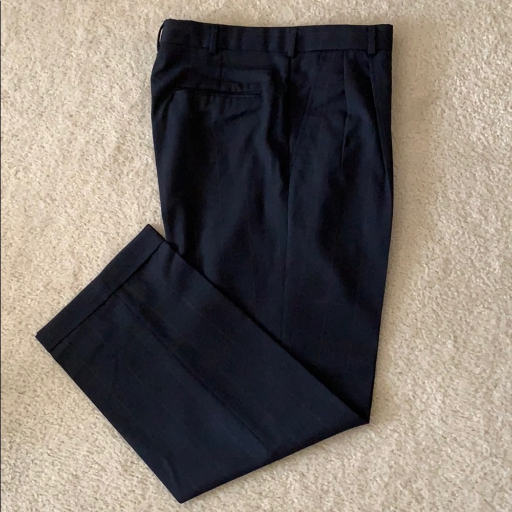 Black Plaid 4 Pocket Pleated Pants SZ 34 R